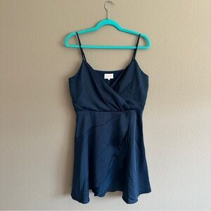 NWT Devlin Blue Satin Formal Mini Dress 10